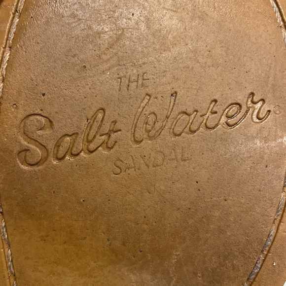 Used gold salt water sandles a little worn out but still cute and colorful. - Picture 8 of 8